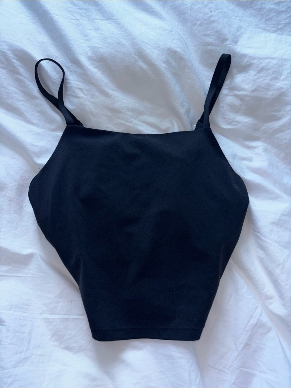 aerie Black Square Neck Crop Cami
